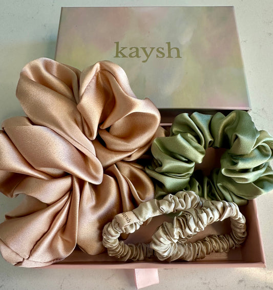Willow Complete Scrunchie Set - 100% Mulberry Silk