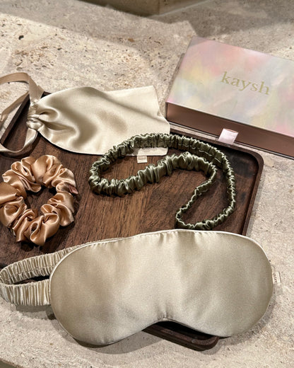 Willow Eye Mask Set - 100% Mulberry Silk